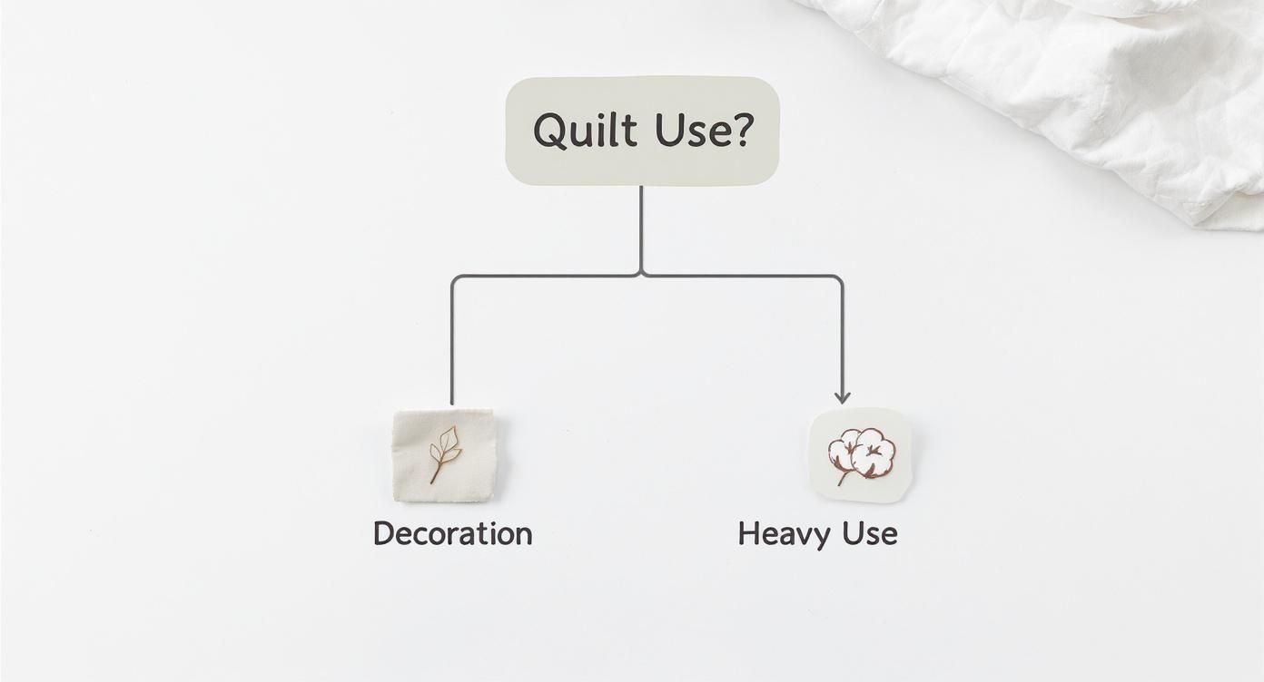 Infographic about how to choose quilt fabric