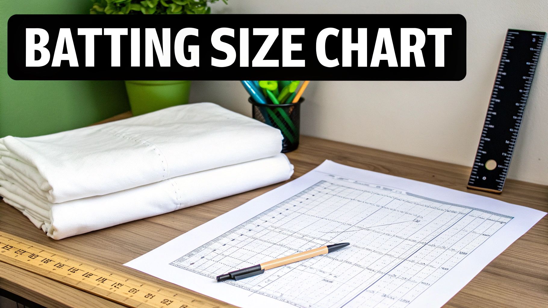 A quilter measuring a large piece of quilt batting on a cutting mat.