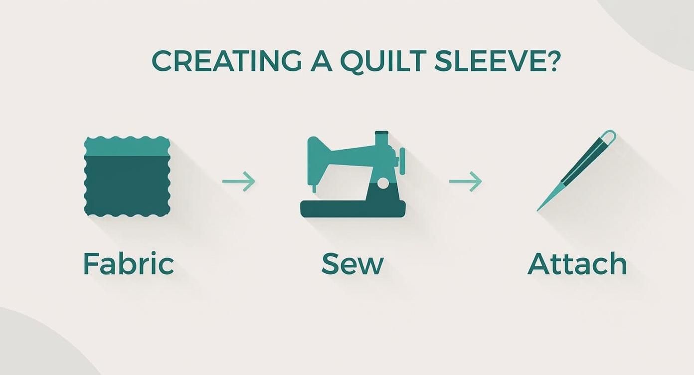 Infographic about how to hang quilts