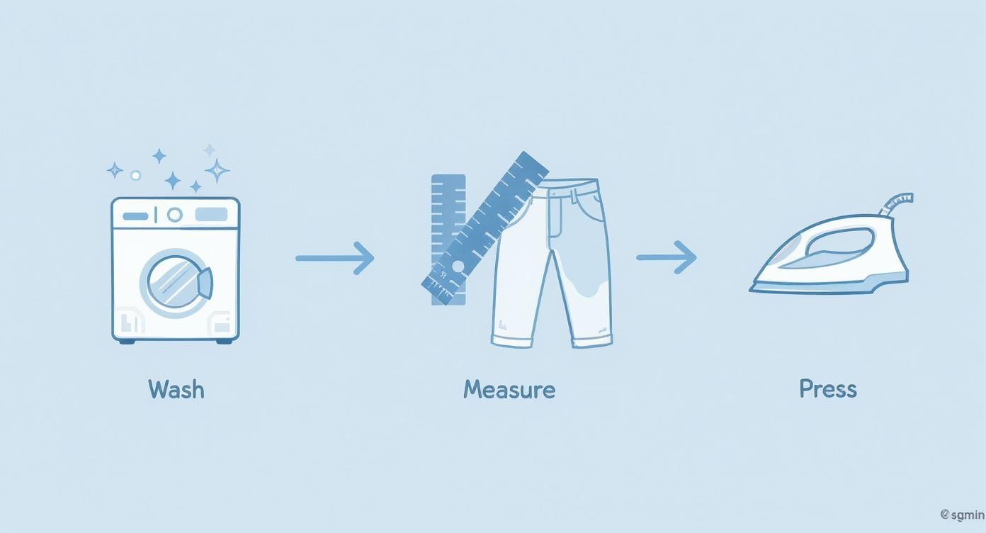 Infographic about how to hem pants by hand