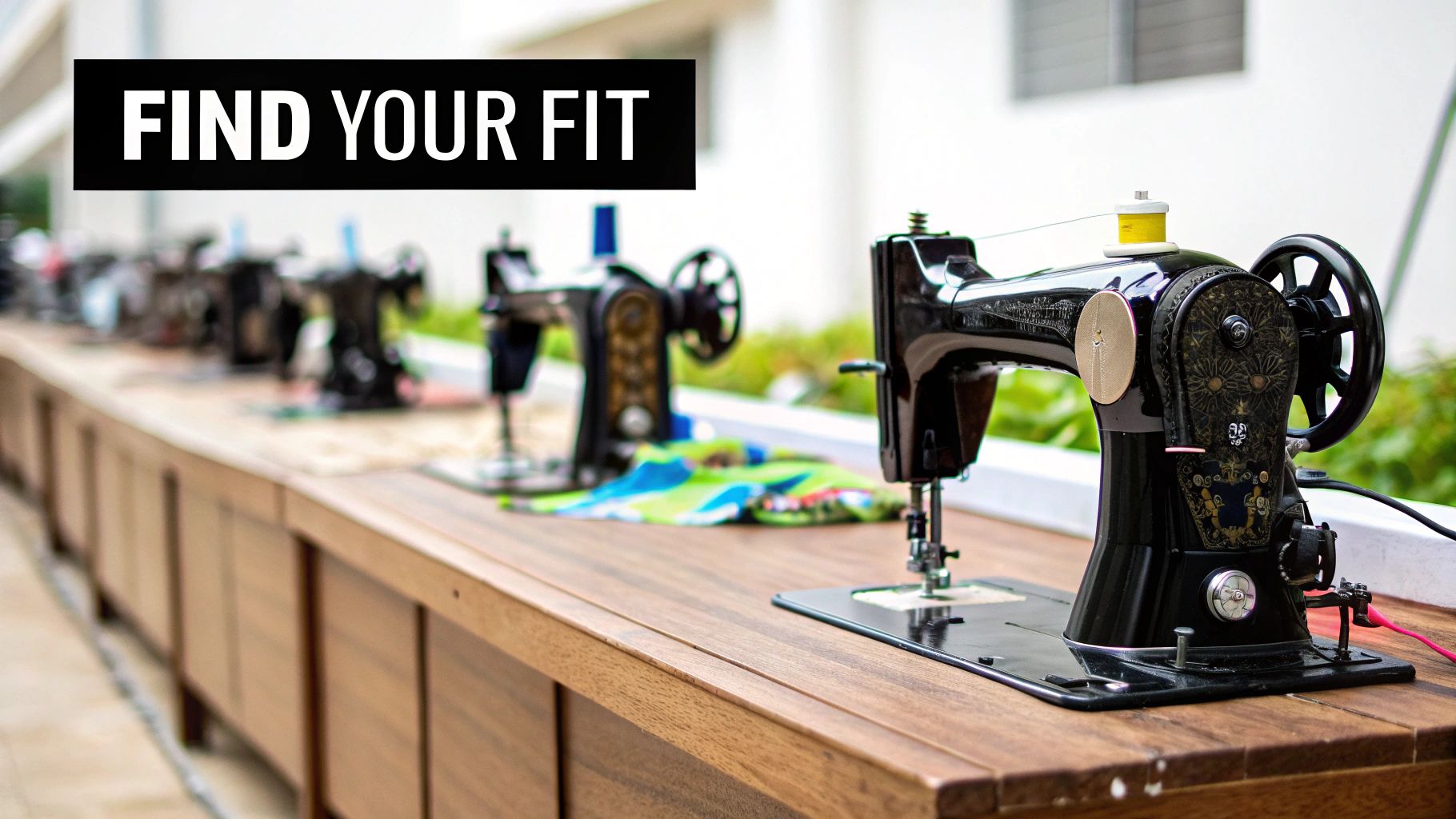 A modern sewing machine ready for a project.