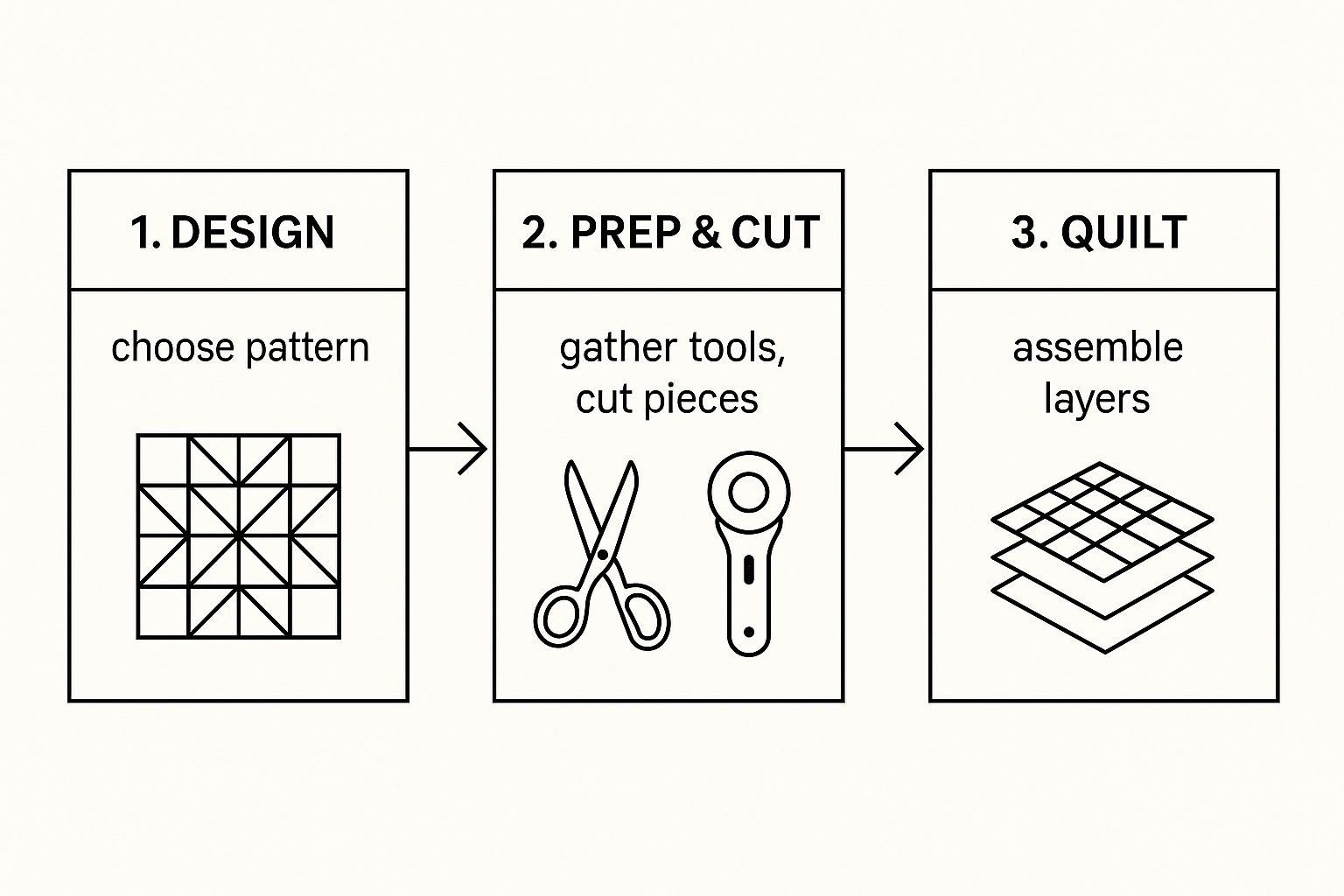 Infographic about how to quilt for beginners
