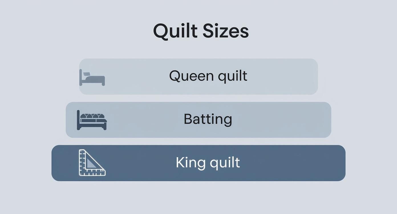 Infographic about quilt batting sizes
