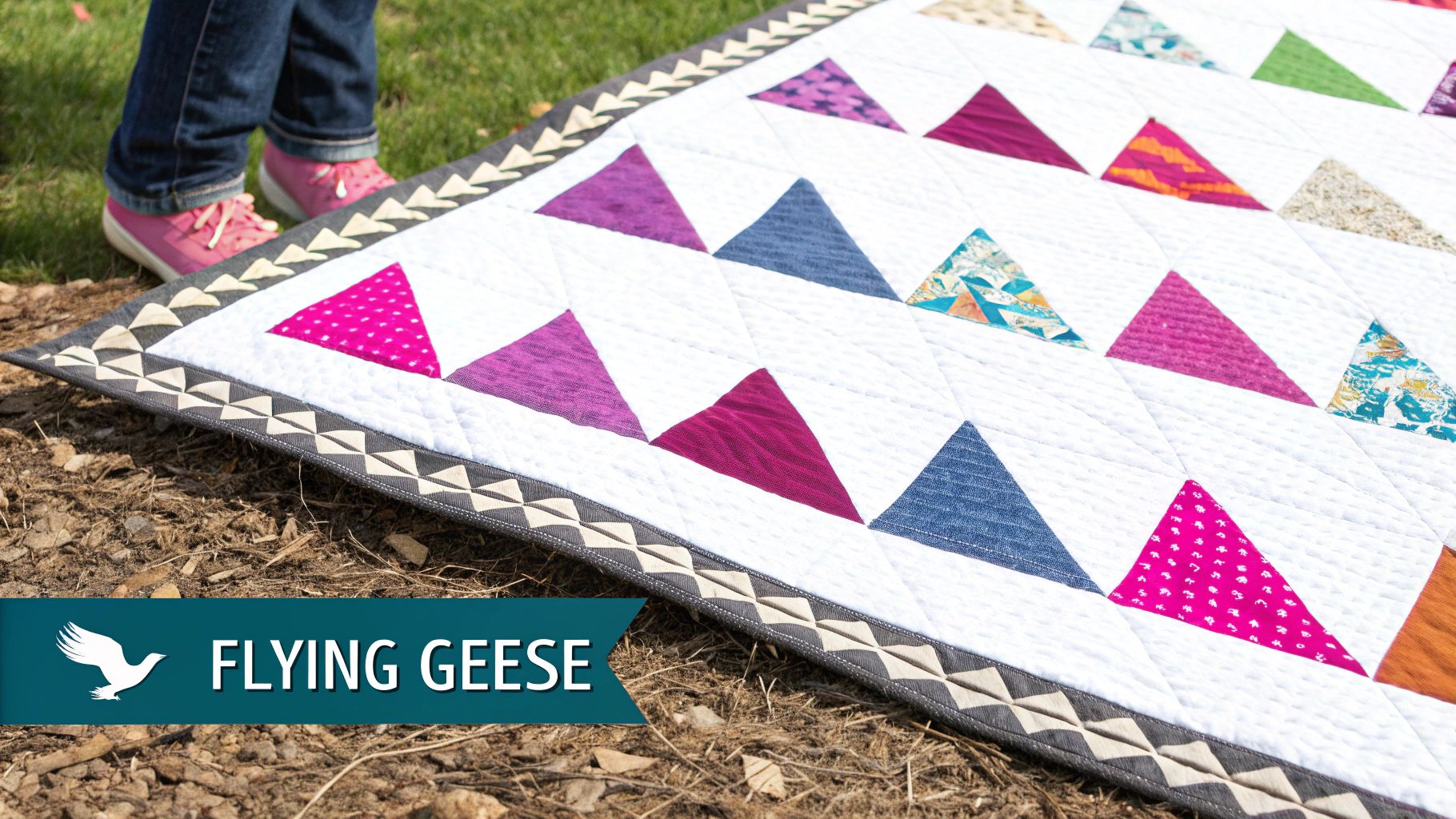 Flying Geese quilt block detail