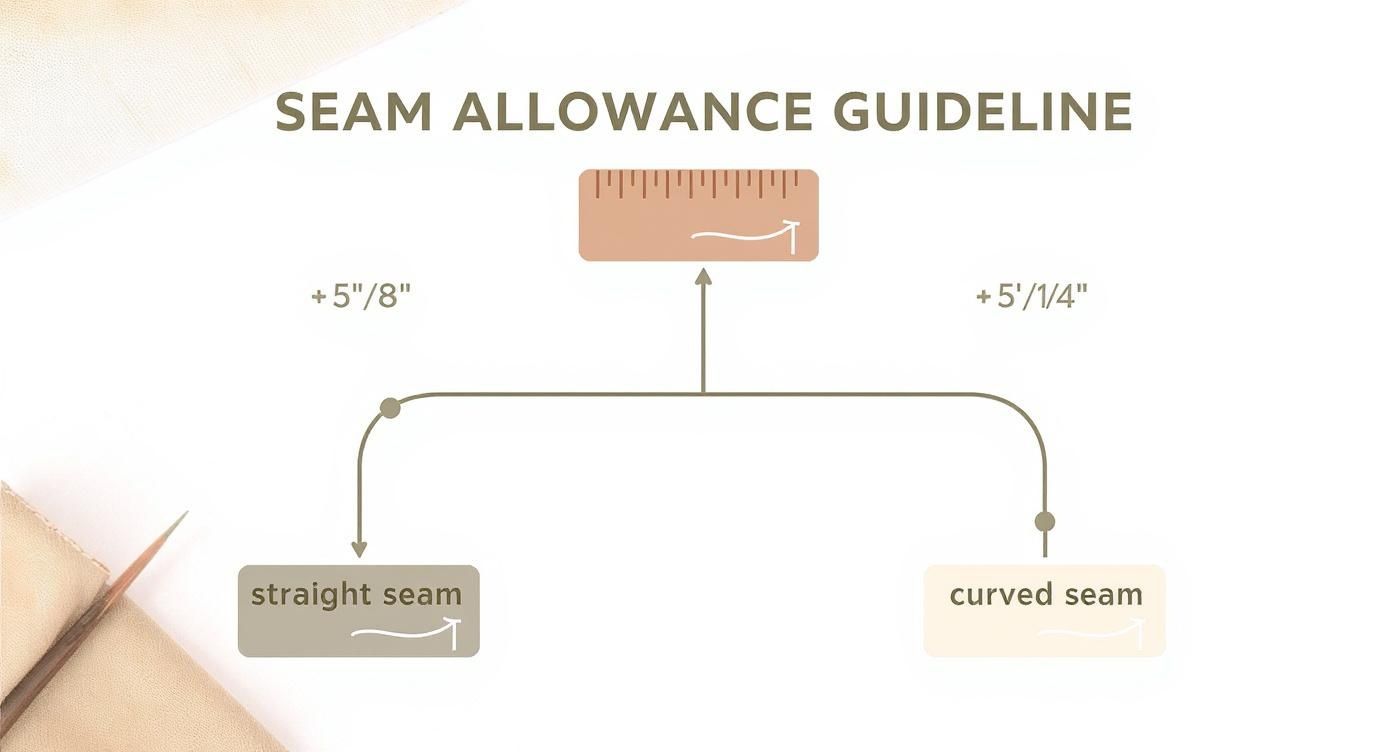 Infographic about what is seam allowance in sewing
