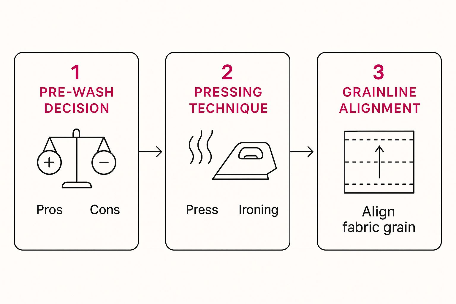 Infographic about how to cut quilt squares