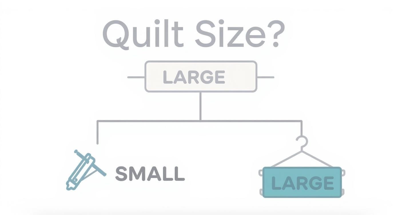 Infographic about how to hang quilts