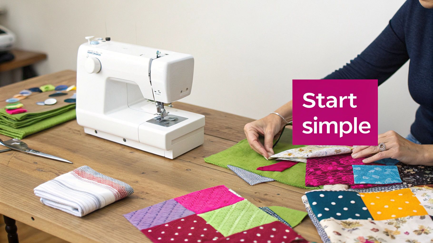 A vibrant, colorful quilt with a geometric pattern spread out, showcasing a finished project.