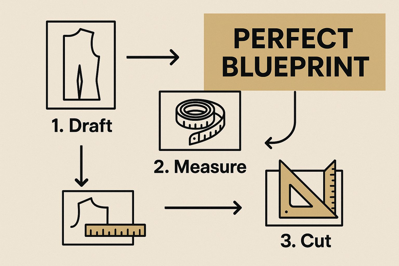 Infographic about how to draft sewing patterns
