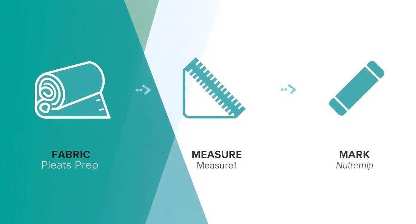 Infographic about how to make box pleats