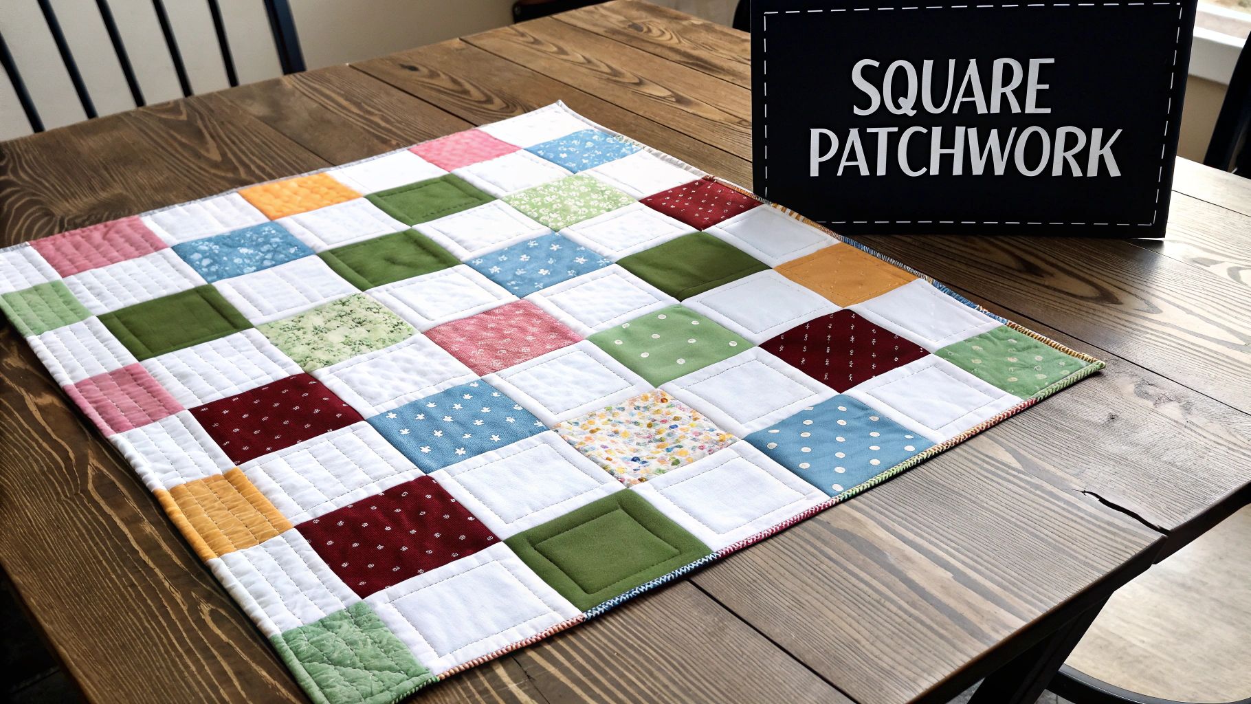 Simple Square Patchwork Quilt