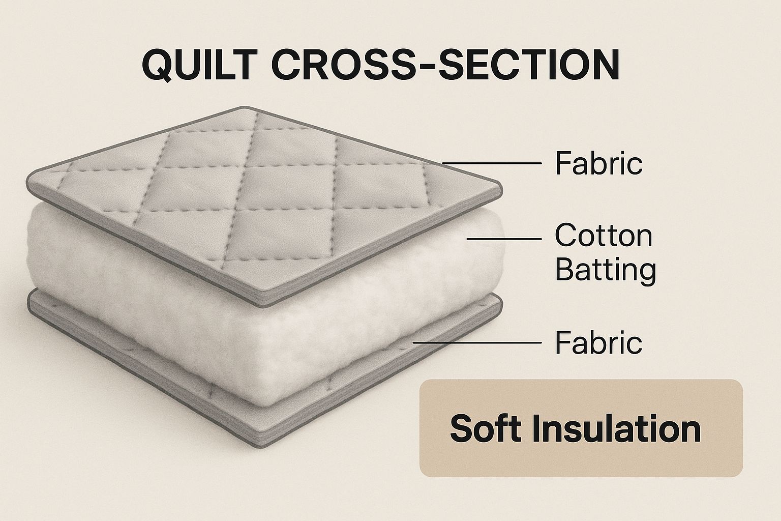 Infographic about cotton quilting batting