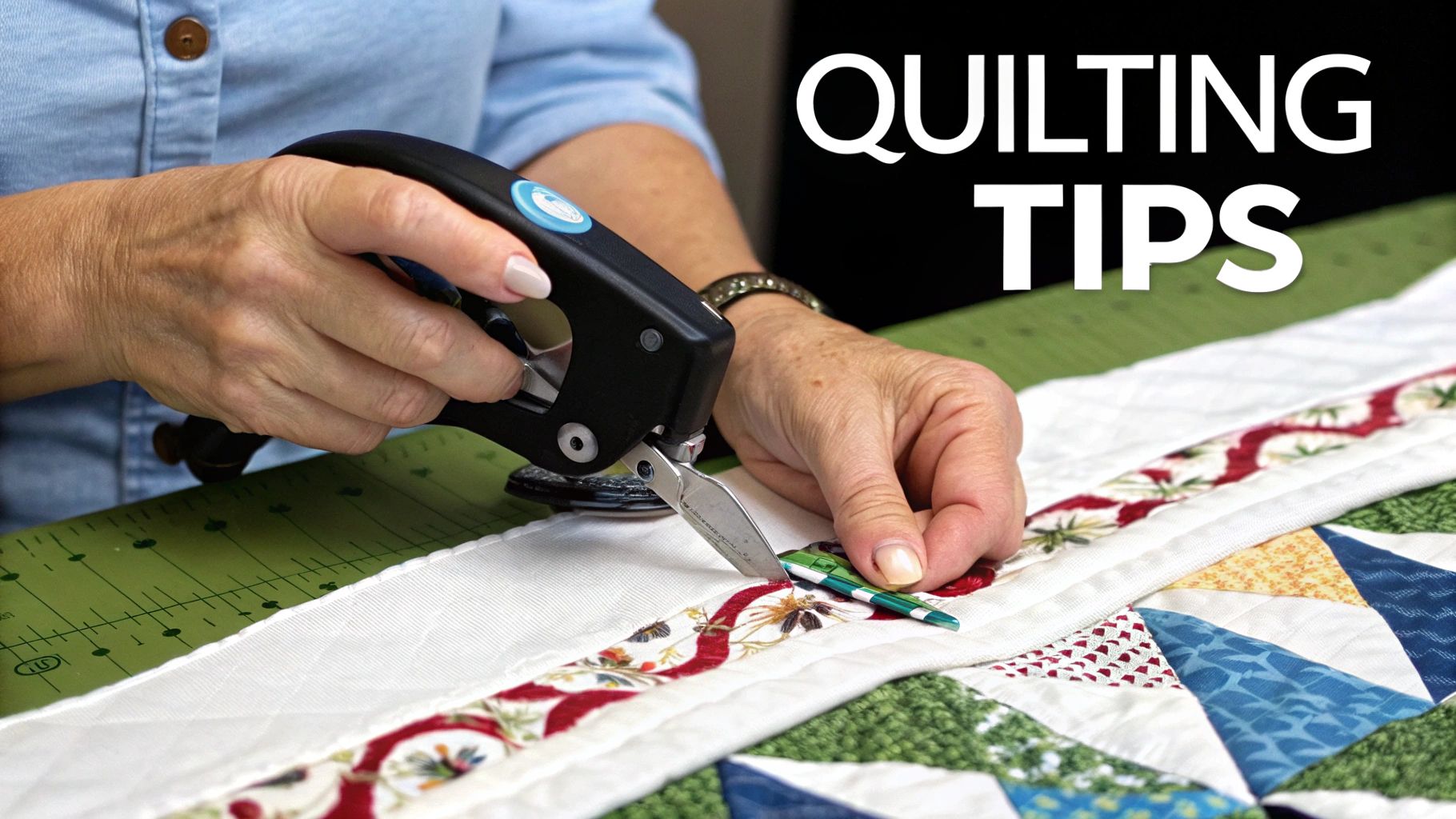 A beautifully finished quilt with a crisp, mitered corner, showcasing the professional look achieved with the Missouri Star binding technique.