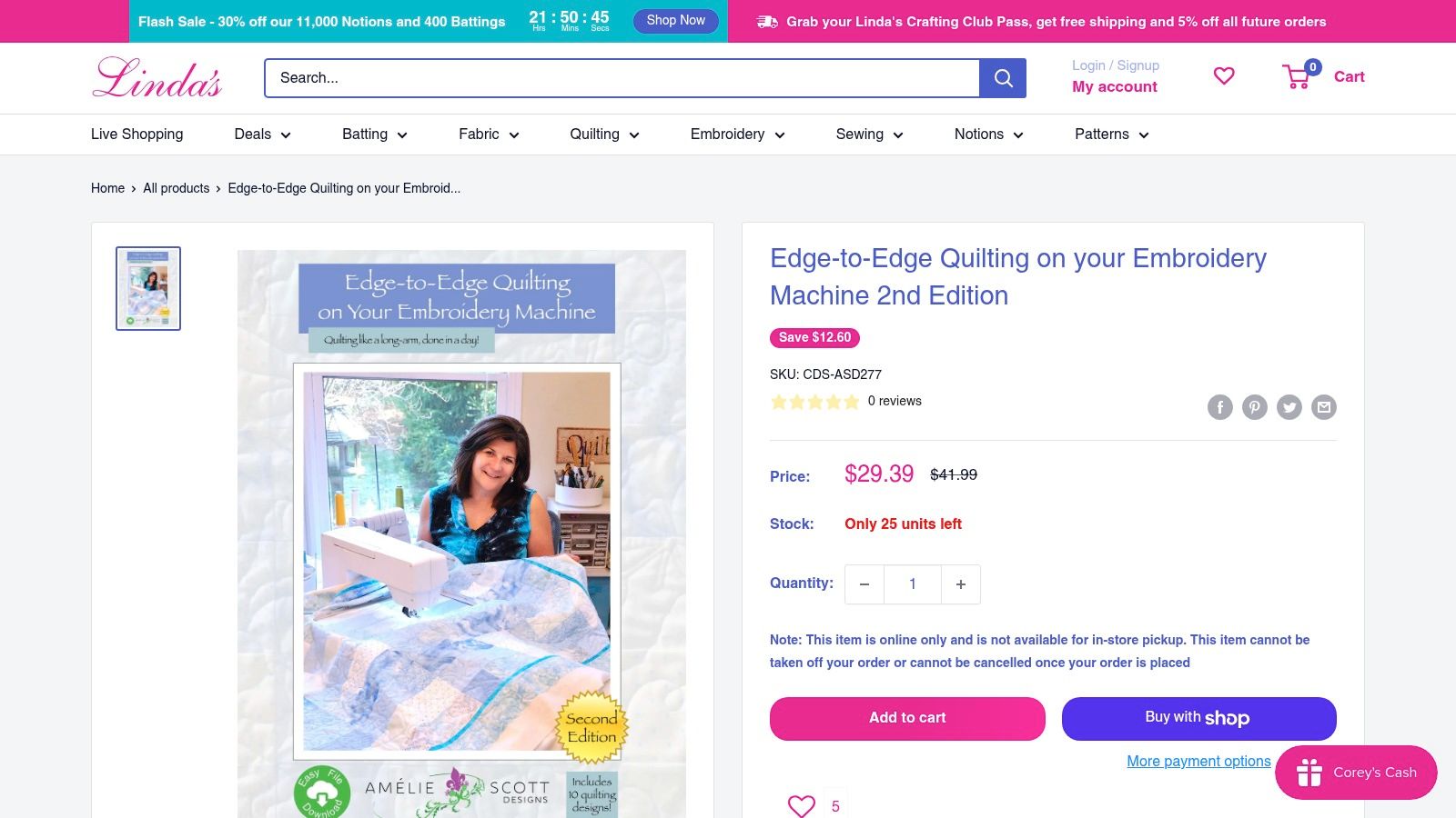 Edge‑to‑Edge Quilting on Your Embroidery Machine (2nd Edition)