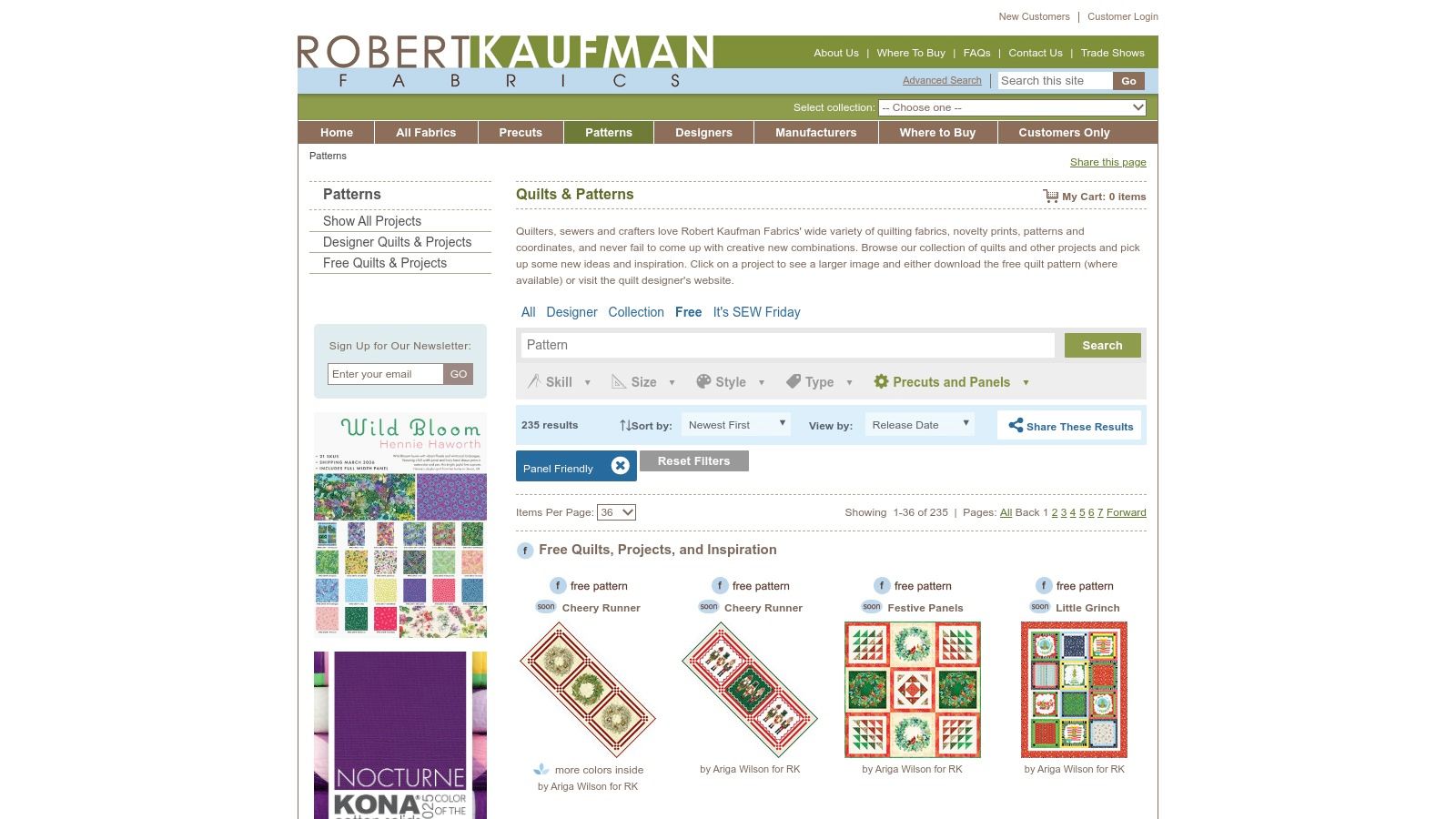 A colorful modern strip quilt from Robert Kaufman Fabrics