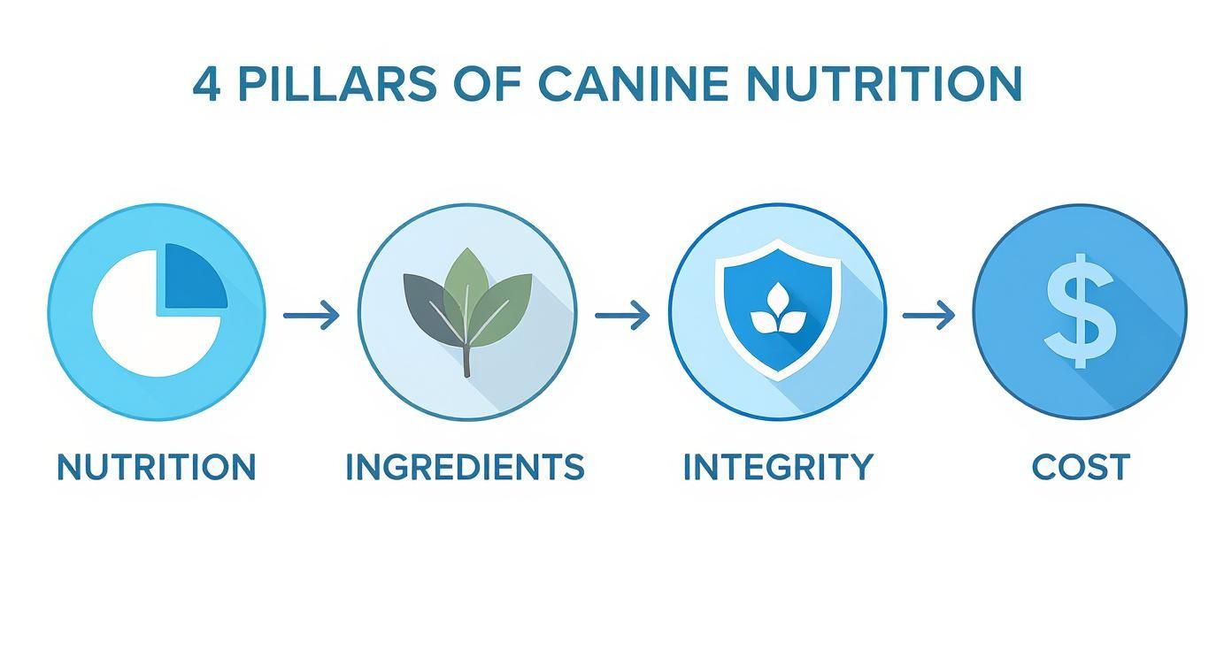 Infographic about dog food comparison chart