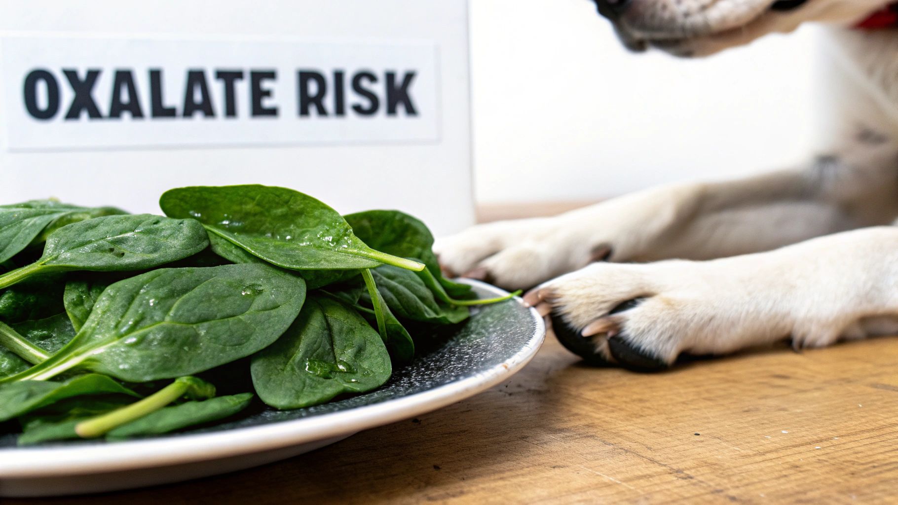 A veterinarian gently examines a dog's abdomen in a clean, bright clinic room.