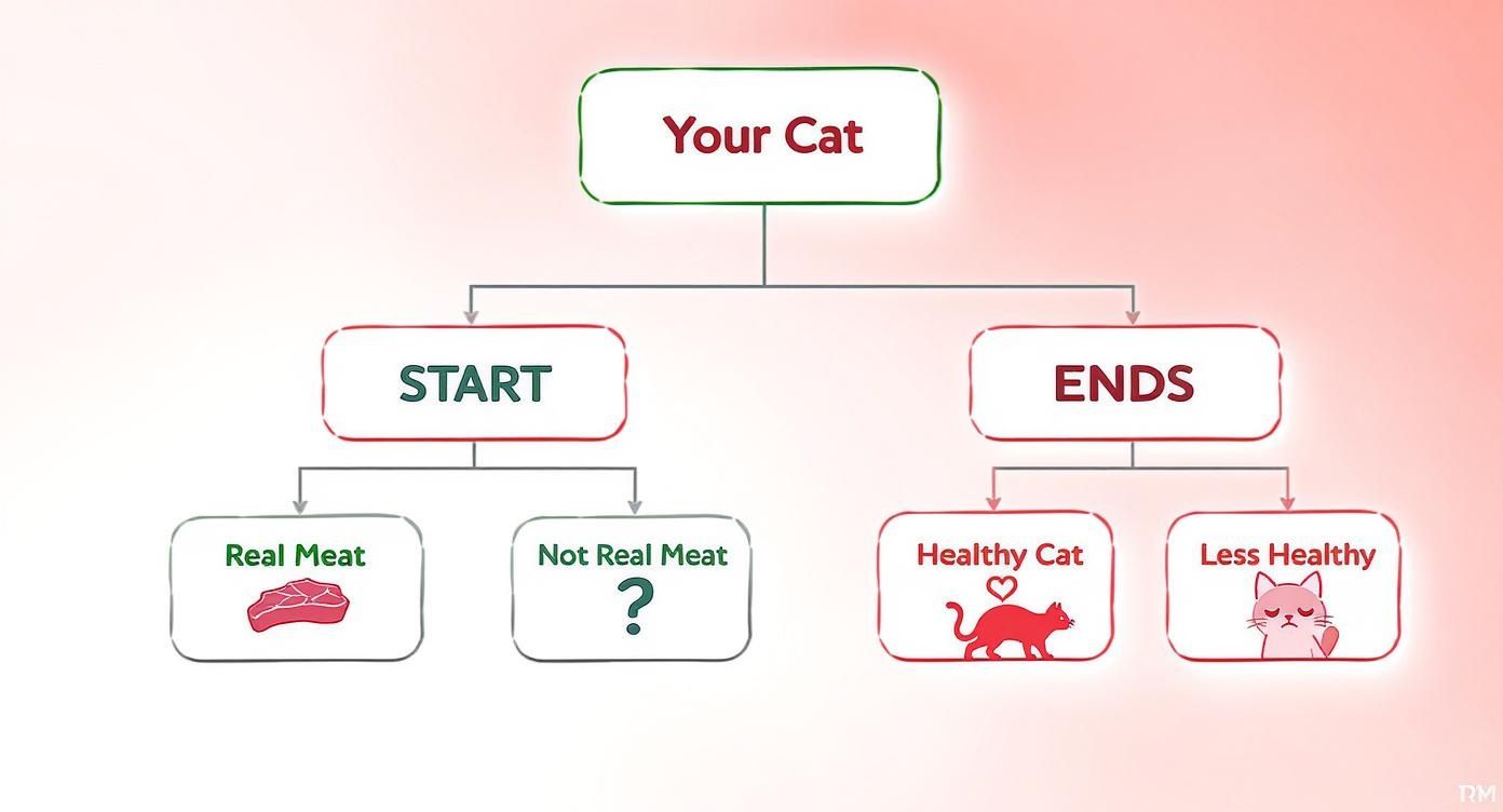 Infographic about cat food with real meat