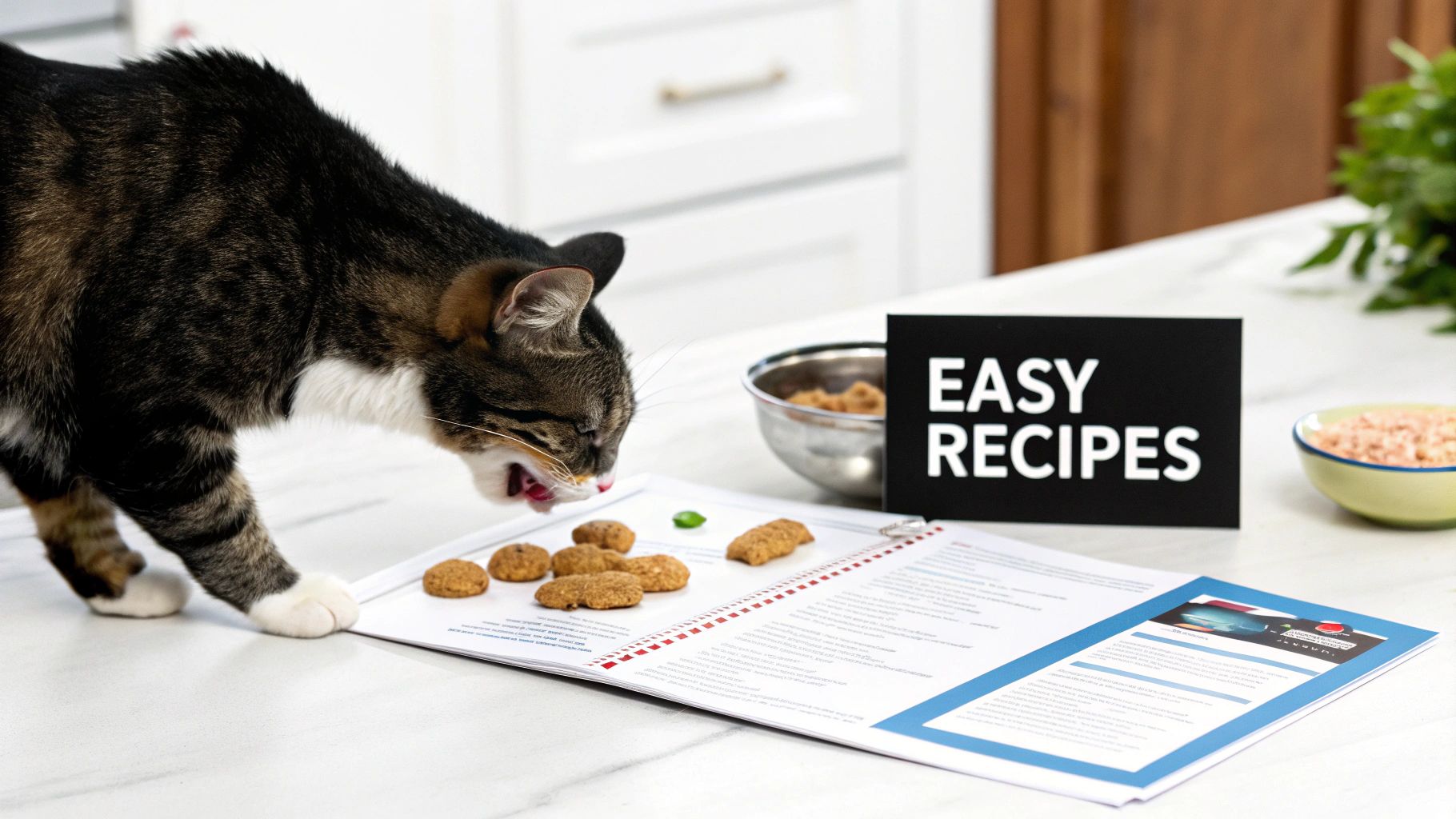 A cat receiving a healthy treat from its owner