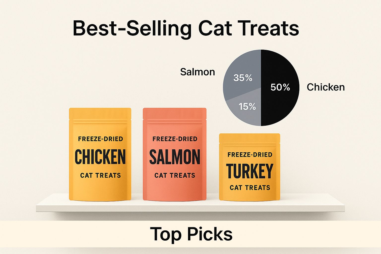 Infographic about best freeze dried cat treats