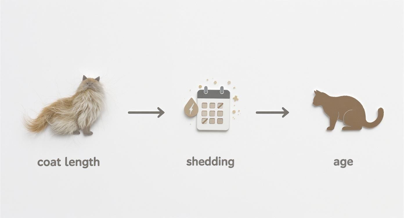 Infographic about what causes hairballs in cats