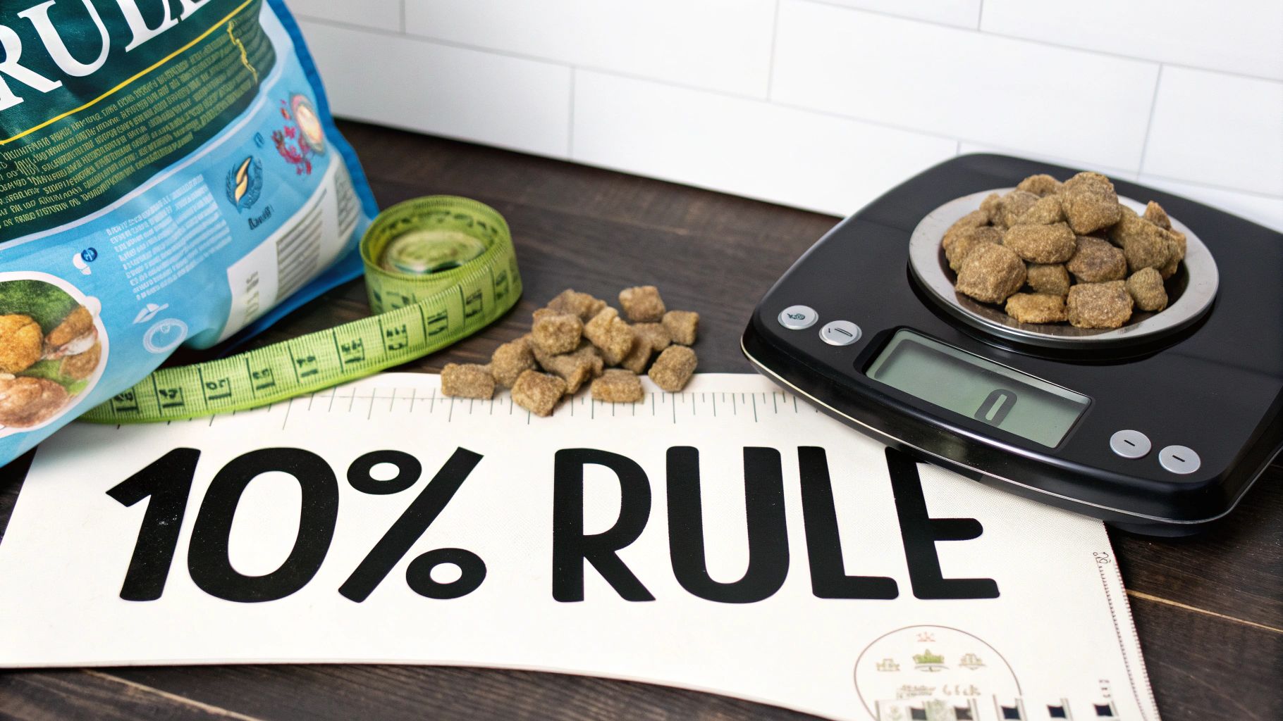 A person's hand giving a small, wholesome dog treat to a happy golden retriever.
