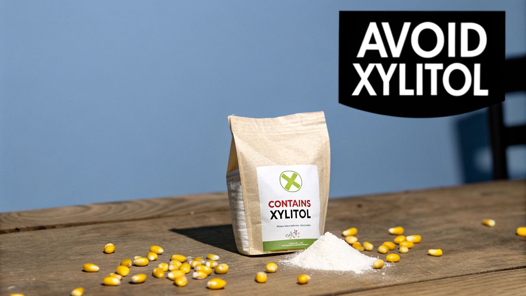 A dog looking at its food bowl with a concerned expression