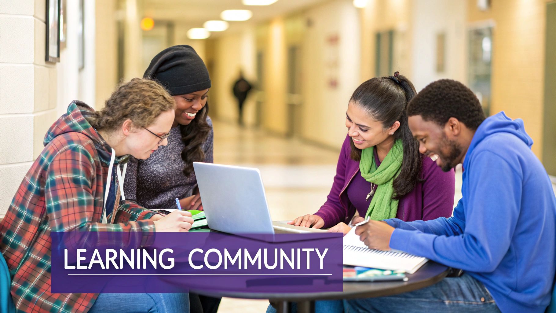 Students in a Learning Community working together on a project.