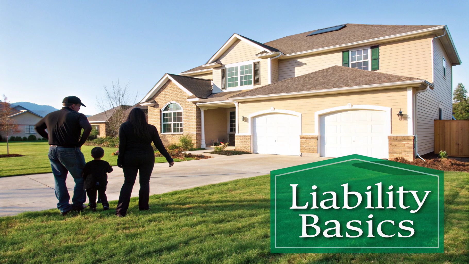 A person holding a small umbrella over a house, symbolizing protection.