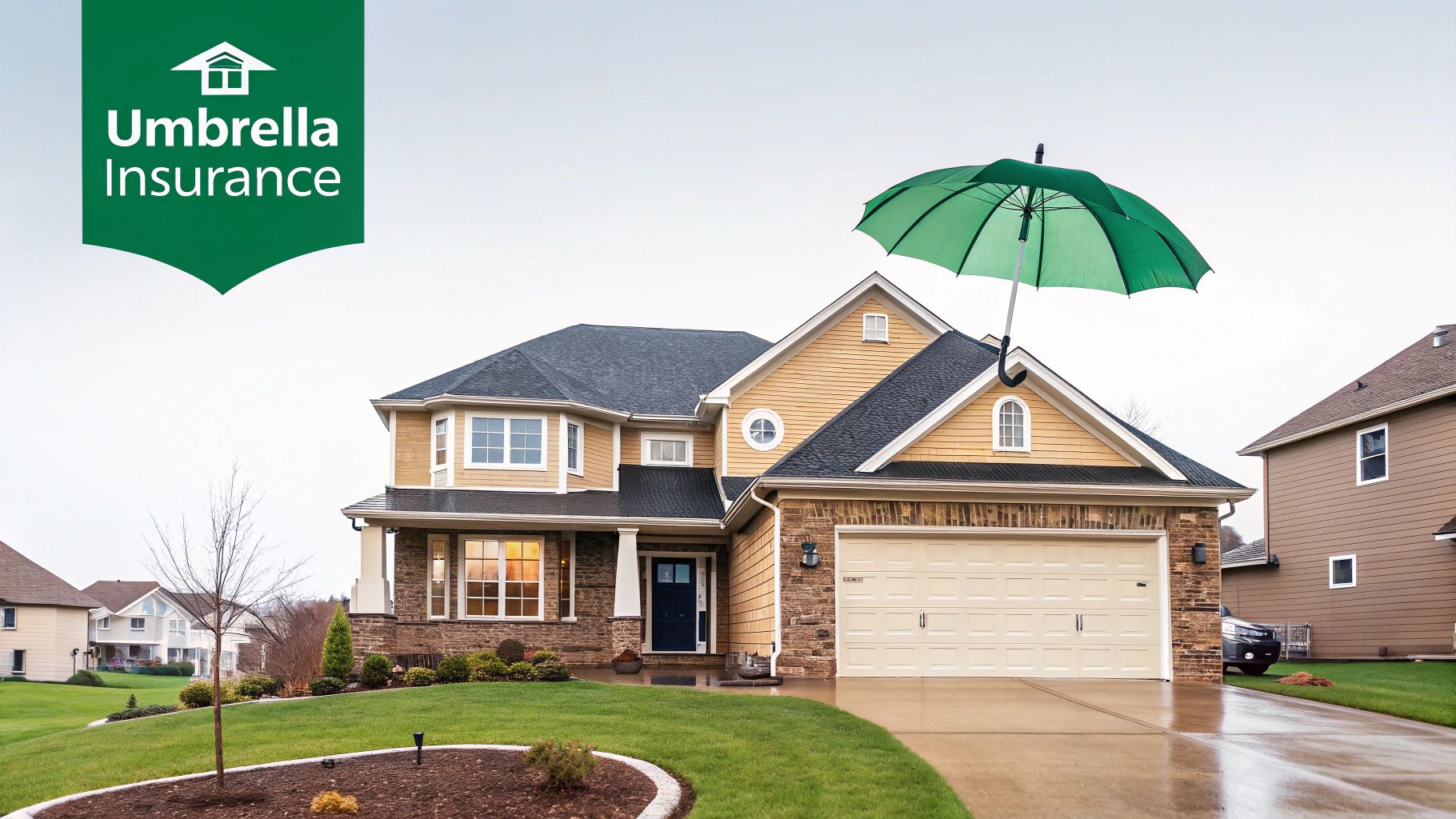 Umbrella Protecting a House