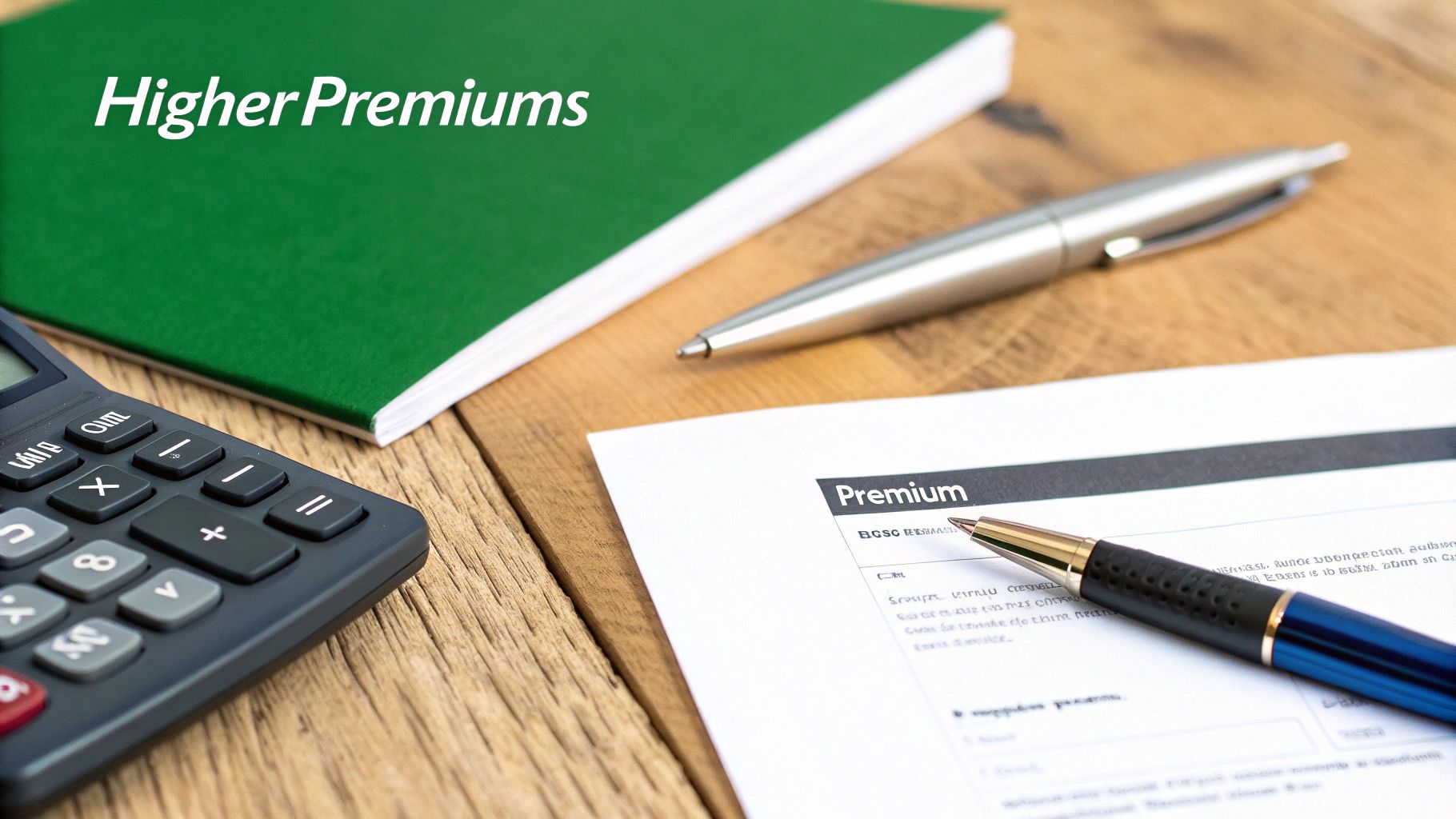 An infographic showing a scale tilted heavily to one side, with a large stack of coins labeled "Assigned Risk Premium" outweighing a smaller stack labeled "Voluntary Market Premium."