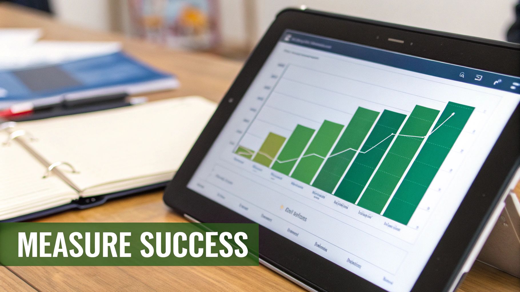 A person analyzing graphs and charts on a computer screen, representing key performance indicators.