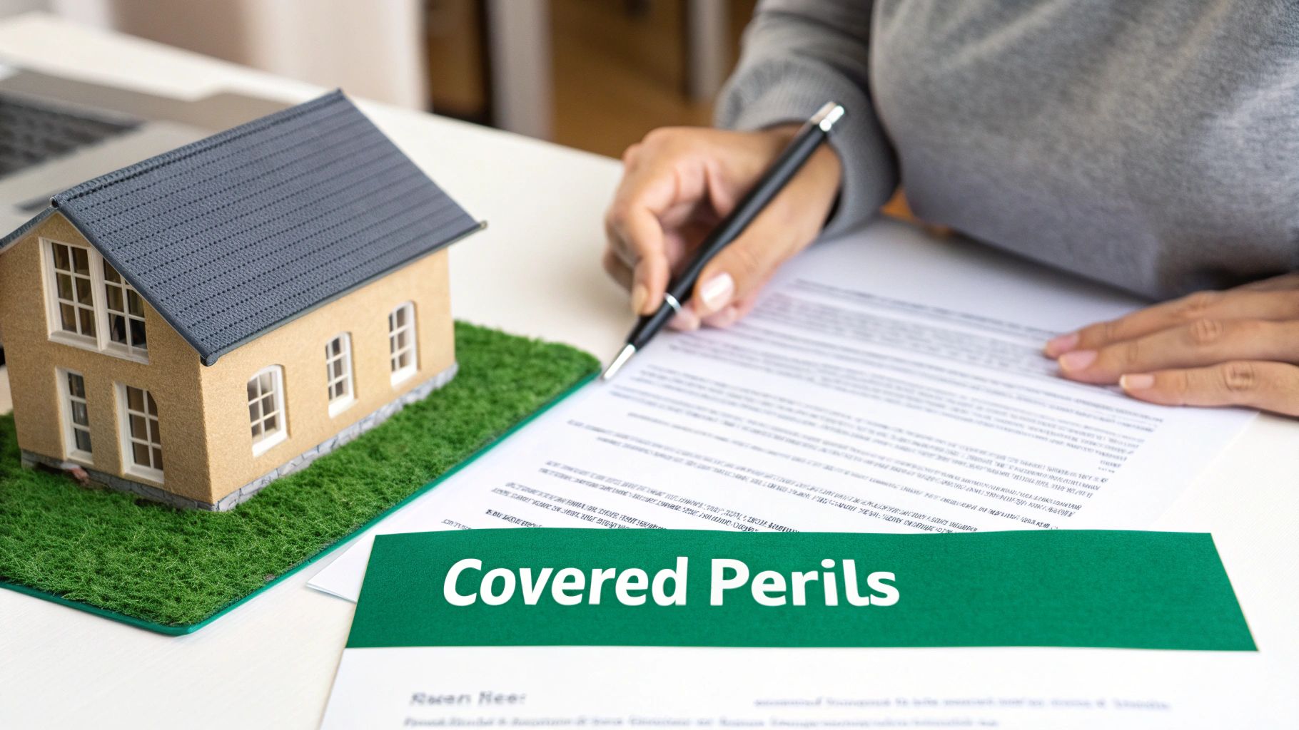 A close-up of a magnifying glass inspecting the fine print of an insurance document.