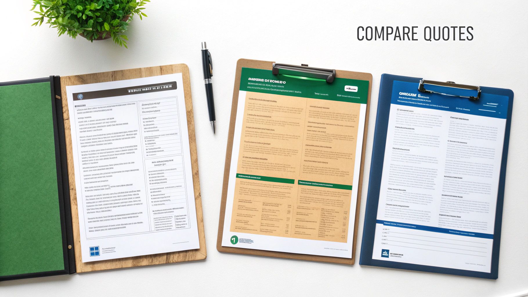 A person using a magnifying glass to examine and compare different car insurance quotes on a laptop screen.