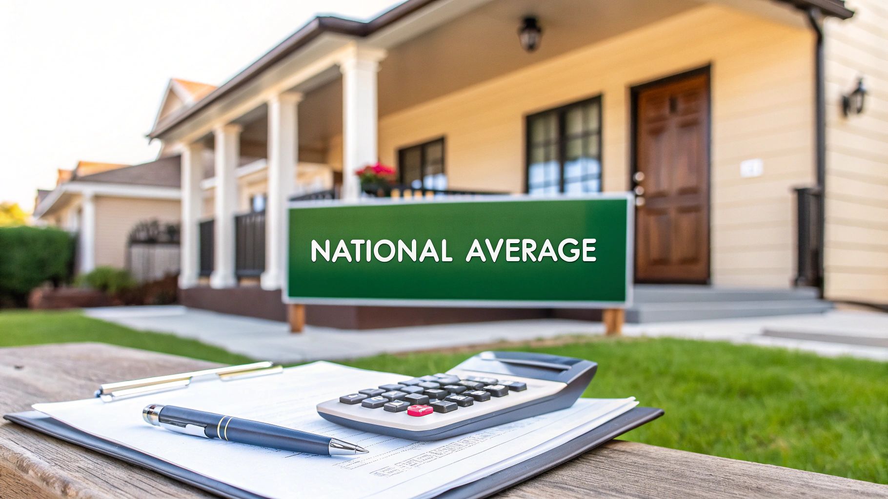 A modern house with a pristine lawn, representing a property that requires homeowners insurance.