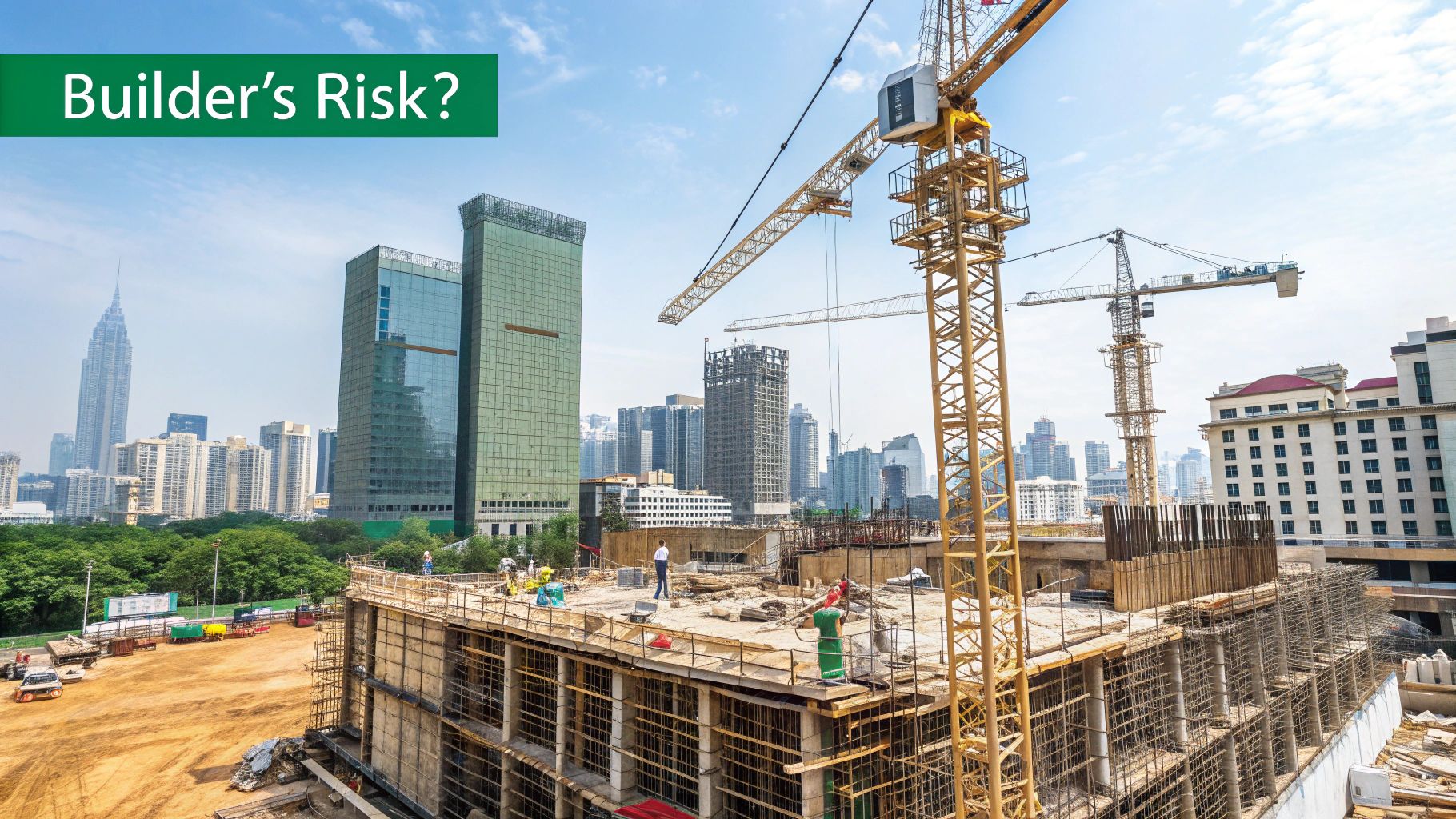 A screenshot from Investopedia defining builder's risk insurance as coverage for a structure while it is under construction.