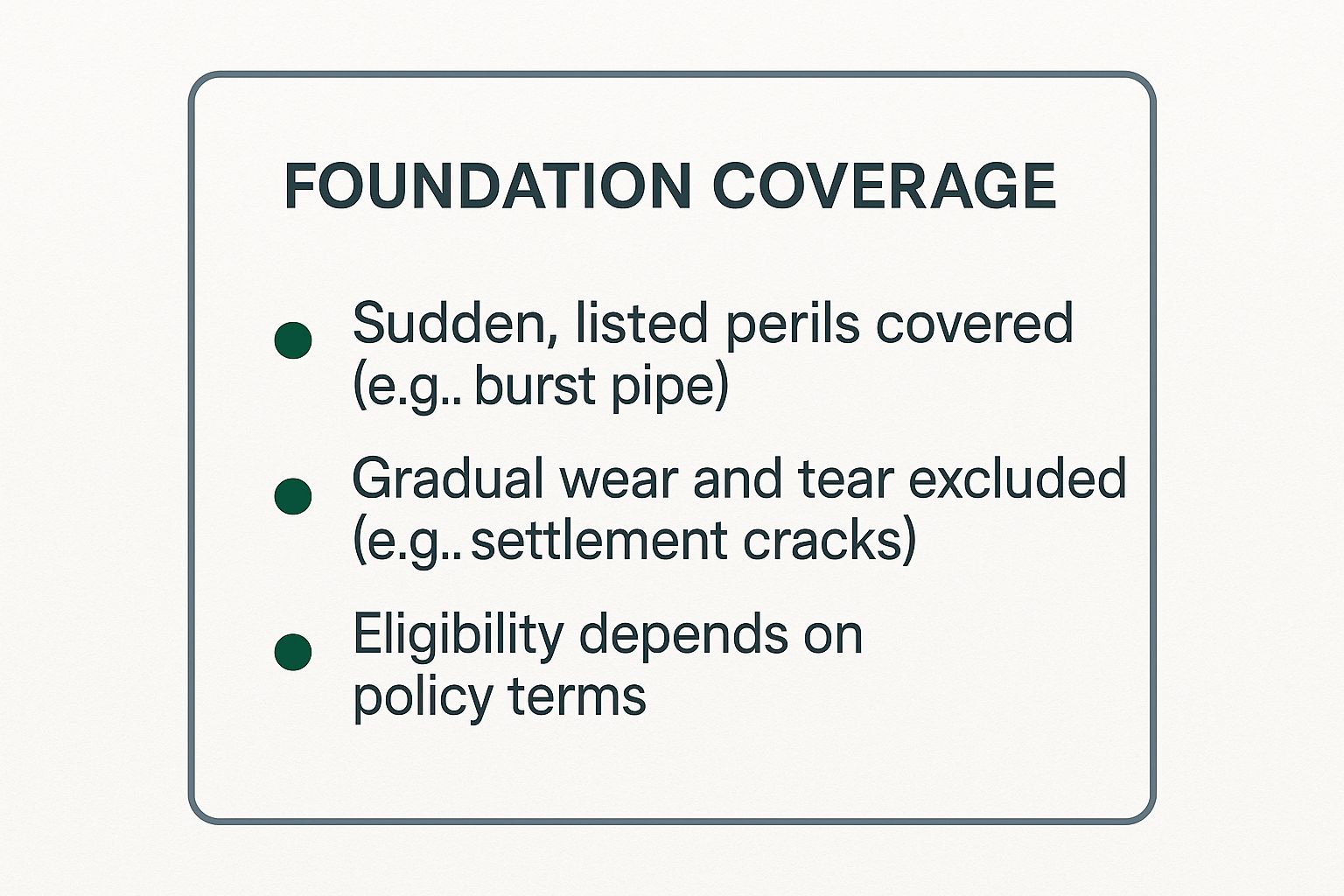 Infographic about does homeowners insurance cover foundation problems