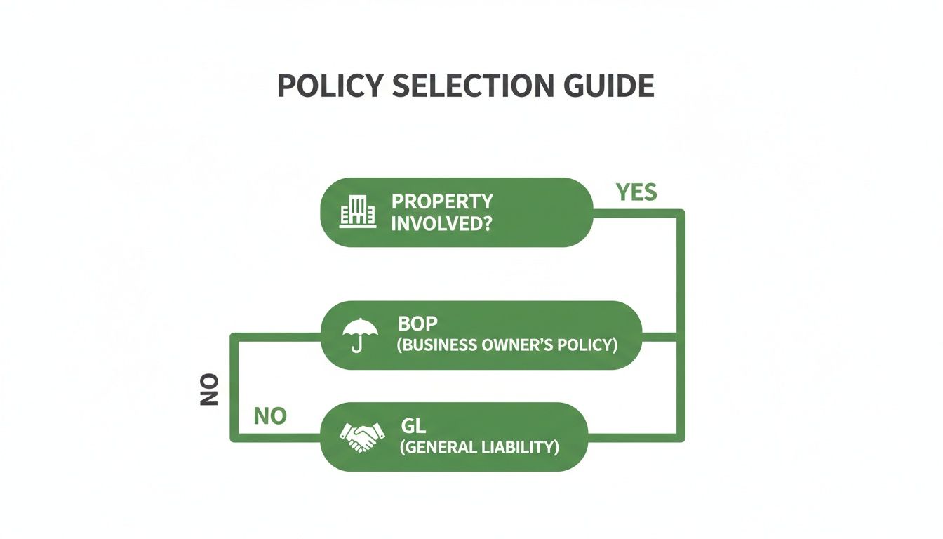 Infographic about business owner policy vs general liability