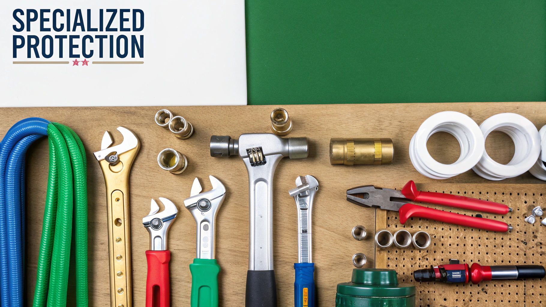 Plumber inspecting a complex network of pipes with a serious expression