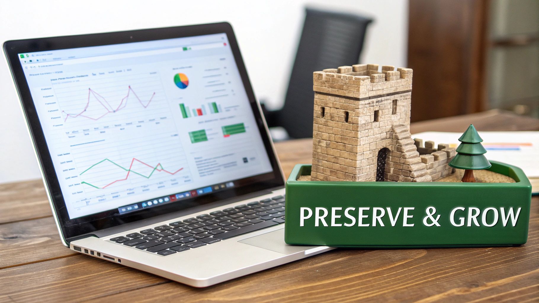 A well-dressed individual reviewing complex financial charts on multiple screens.