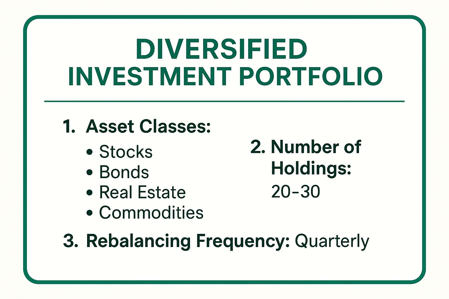 Infographic showing key data about Diversified Investment Portfolio