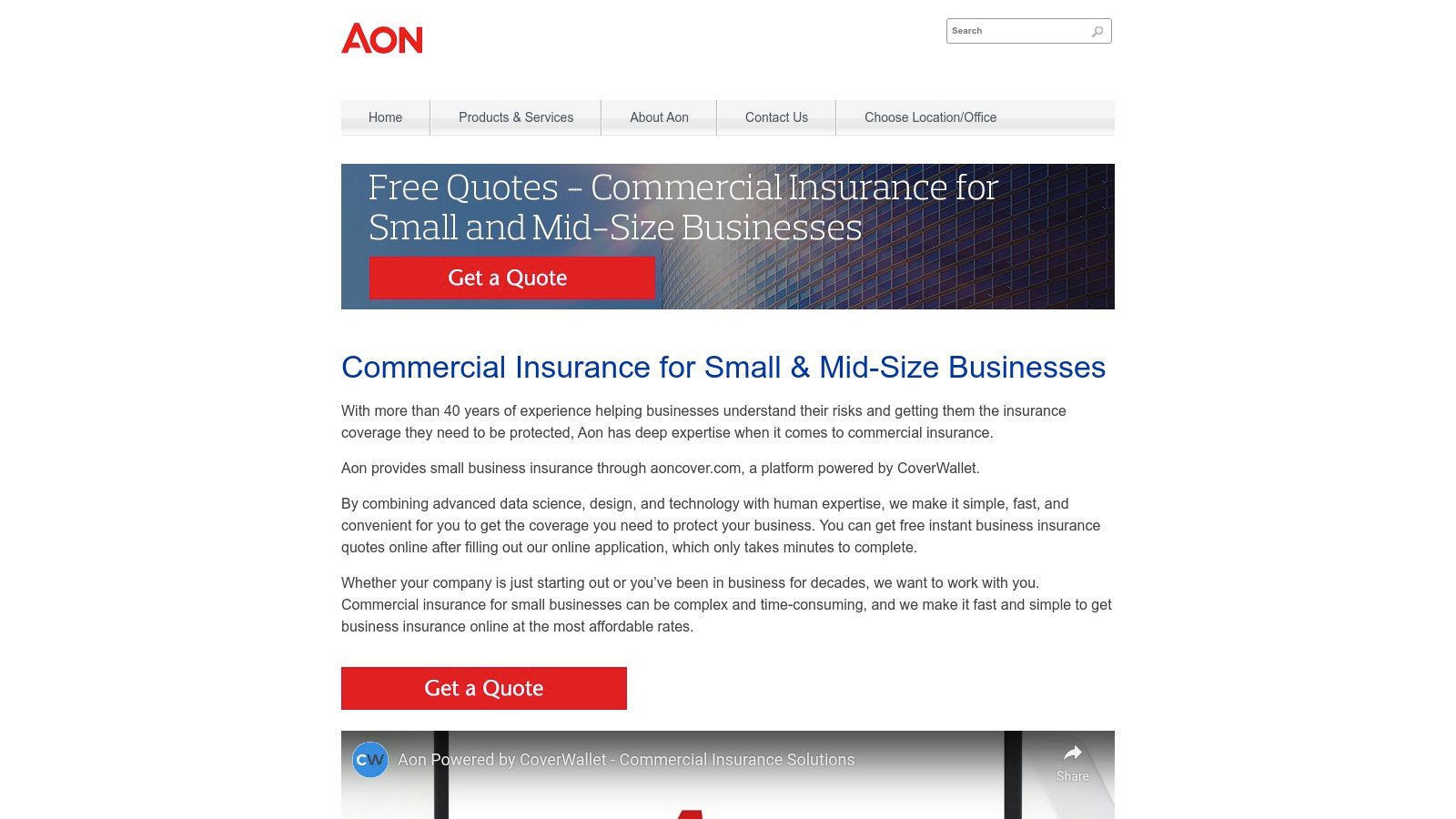 Aon powered by CoverWallet — Digital Broker and Policy Manager