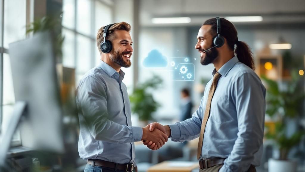 An upward-trending graph made of glowing circuit lines, symbolizing the positive ROI from IT support