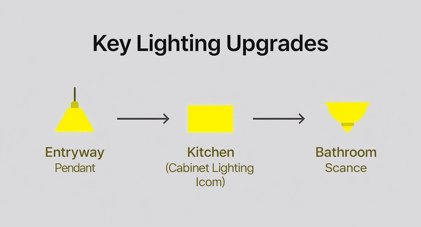 Infographic about bright investment: how upgraded lighting increases your home’s resale value