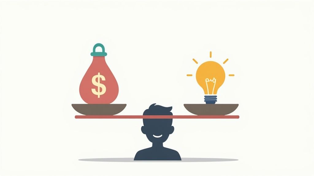 A diagram showing the difference between value-based pricing, which starts with customer value, and cost-based pricing, which starts with product cost.