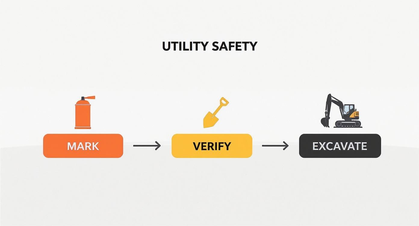 Infographic about how to locate underground utilities: a contractor’s guide