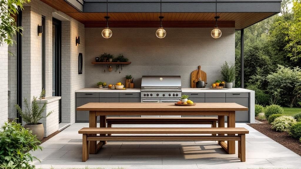 Outdoor Kitchen and Dining Area