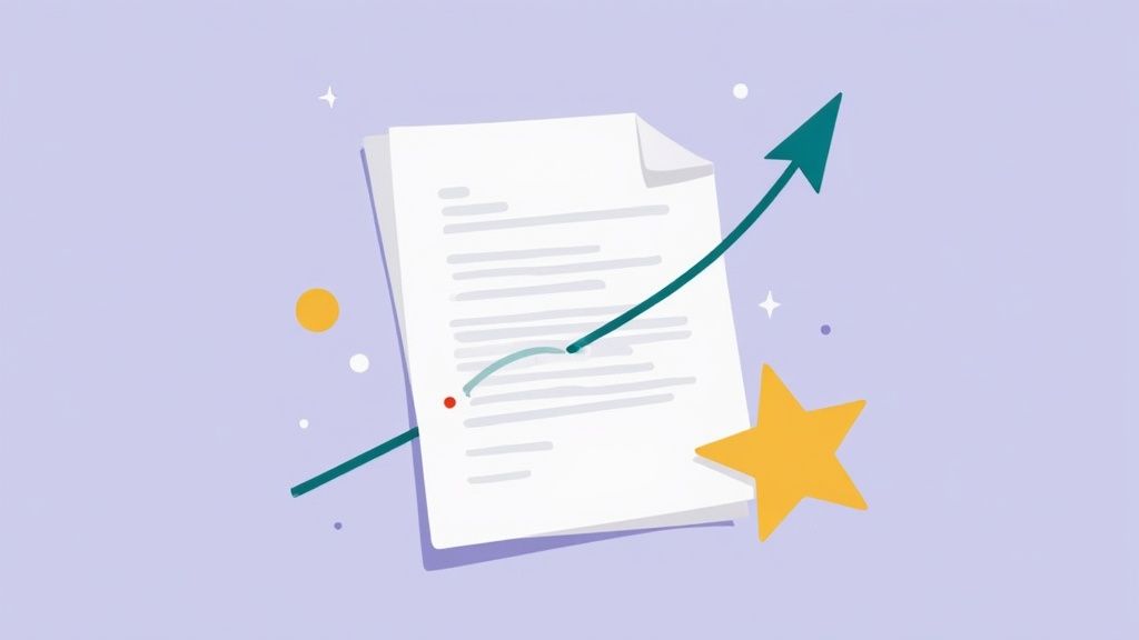 A person writing a blog post on a laptop, representing proactive content creation for reputation management.