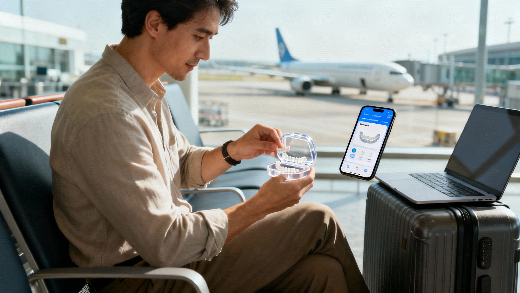 A woman smiling confidently in a professional setting