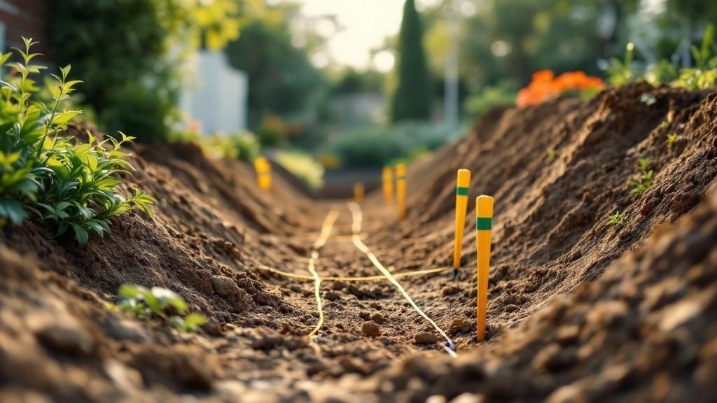 Professional mason carefully placing a stone for a retaining wall